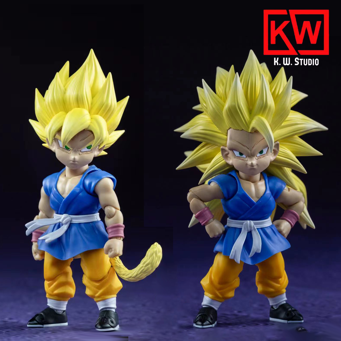 KW Studio KW003 & KW004 Super Saiyan Goku GT Head Set Levels 1 - 3