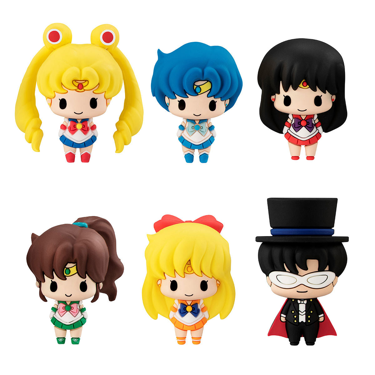 Adorable Sailor Moon Chokorin Mascot Figurine Set with Display Stands