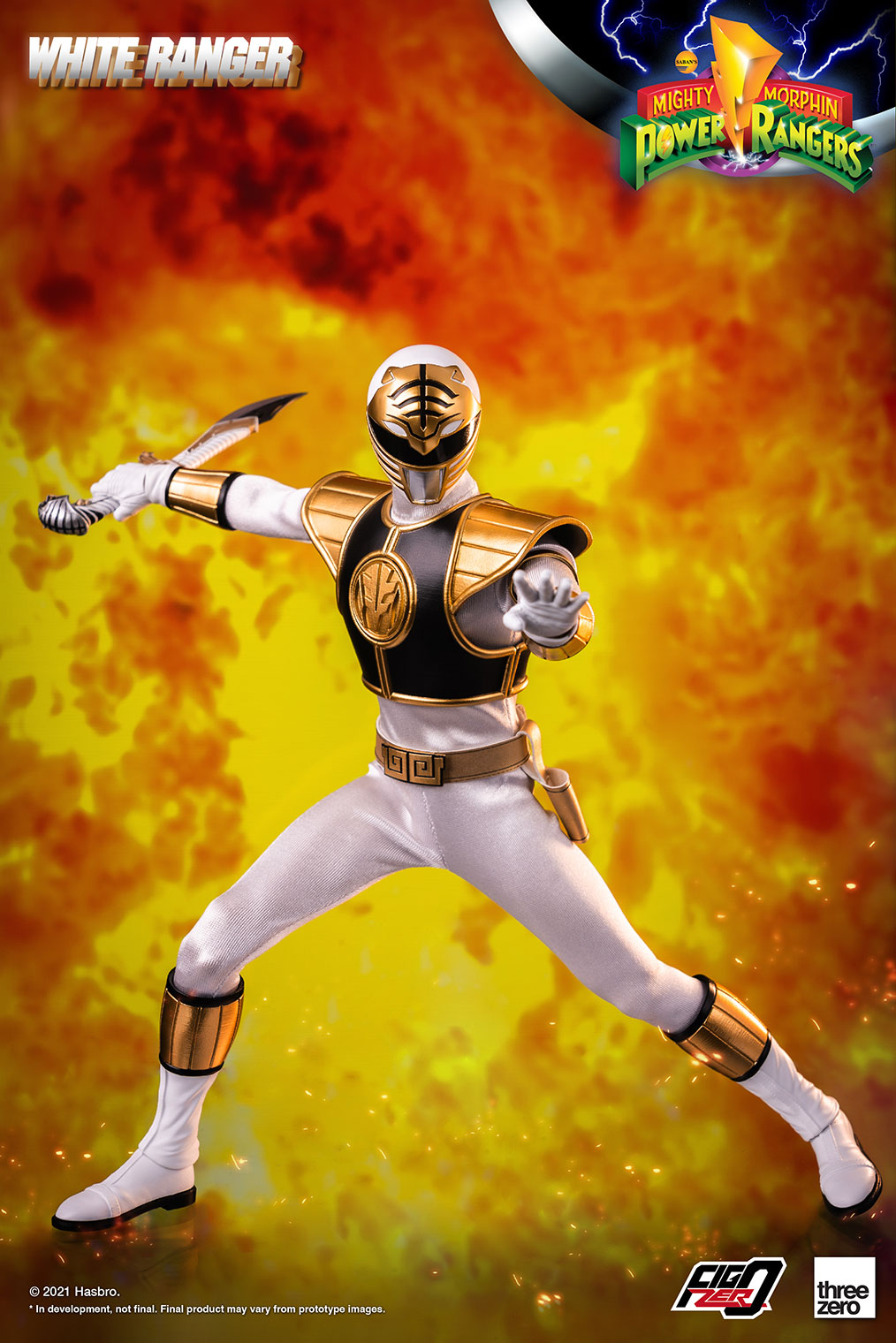 ThreeZero 1/6 Scale Officially-Licensed White Ranger Action Figure