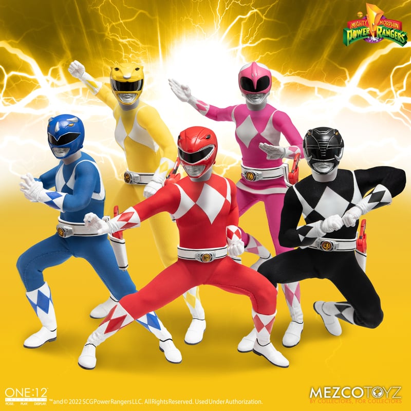 Mezco One:12 Collective Premium Mighty Morphin Power Rangers Deluxe Boxed Figure Set