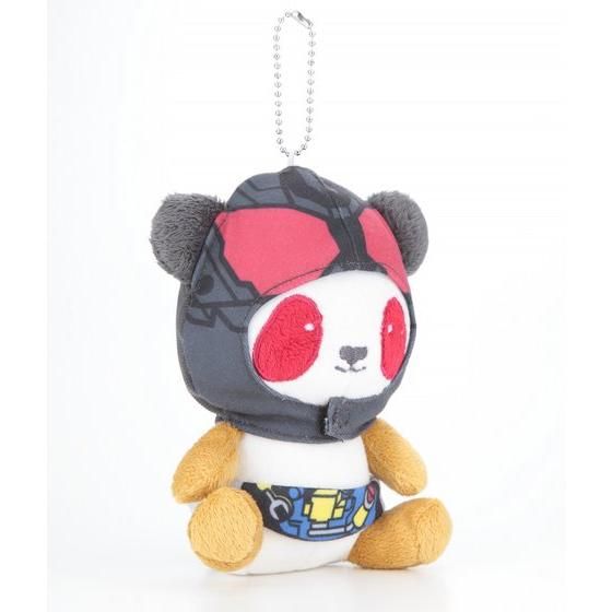 ROG Kamen Rider Build Masked Panda Plush Keychains with Removable Accessories