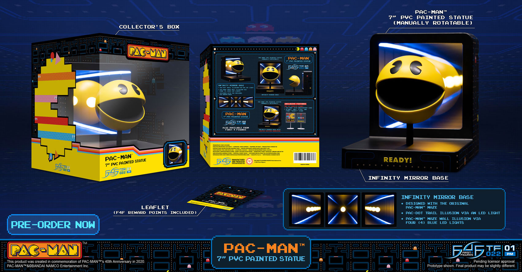 First 4 Figures Collectible PVC Pac-Man Figure for 40th Anniversary