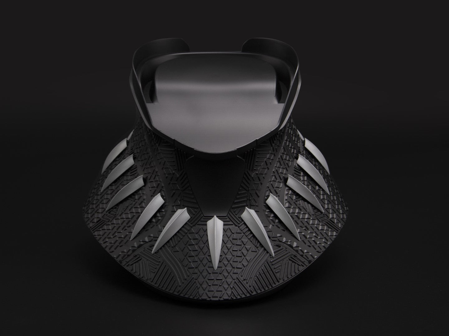 Licensed Black Panther Themed Wearable Helmet with Display Base for Cosplay