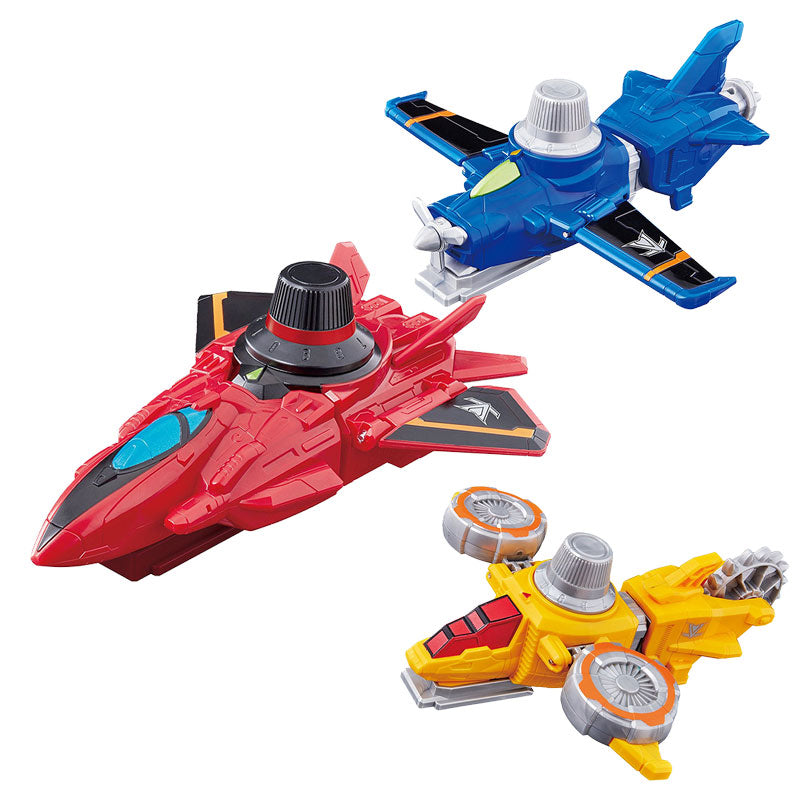DX Dial Fighters in Red, Blue, and Yellow Colors