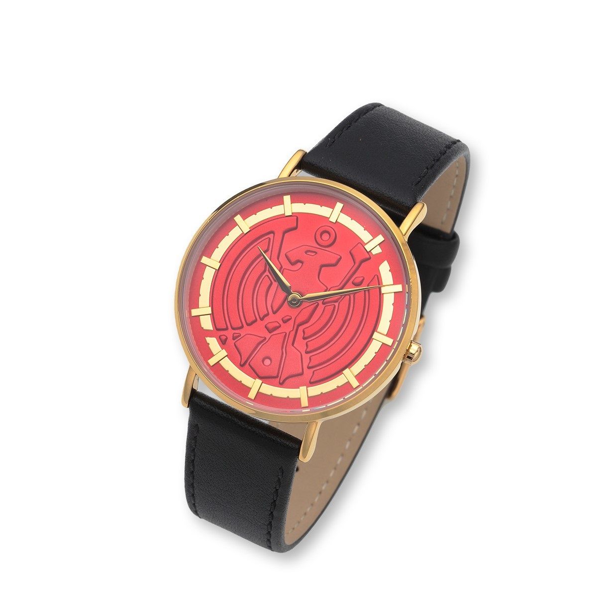 Stylish Women's Kamen Rider OOO Cracked Medal Leather Band Watch