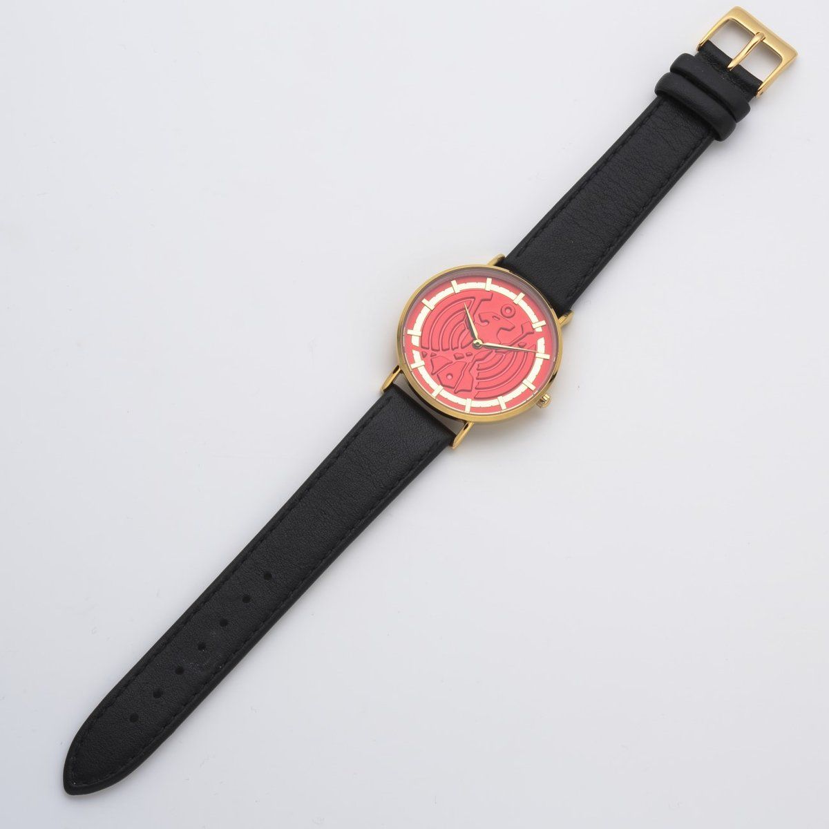 Stylish Women's Kamen Rider OOO Cracked Medal Leather Band Watch