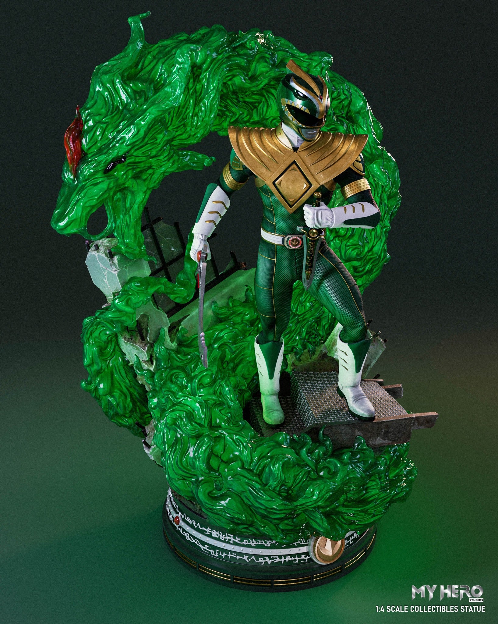 PREORDER: My Hero Studios 1/4 Scale BITS Tribute High - Quality Green Ranger Collectible Statue