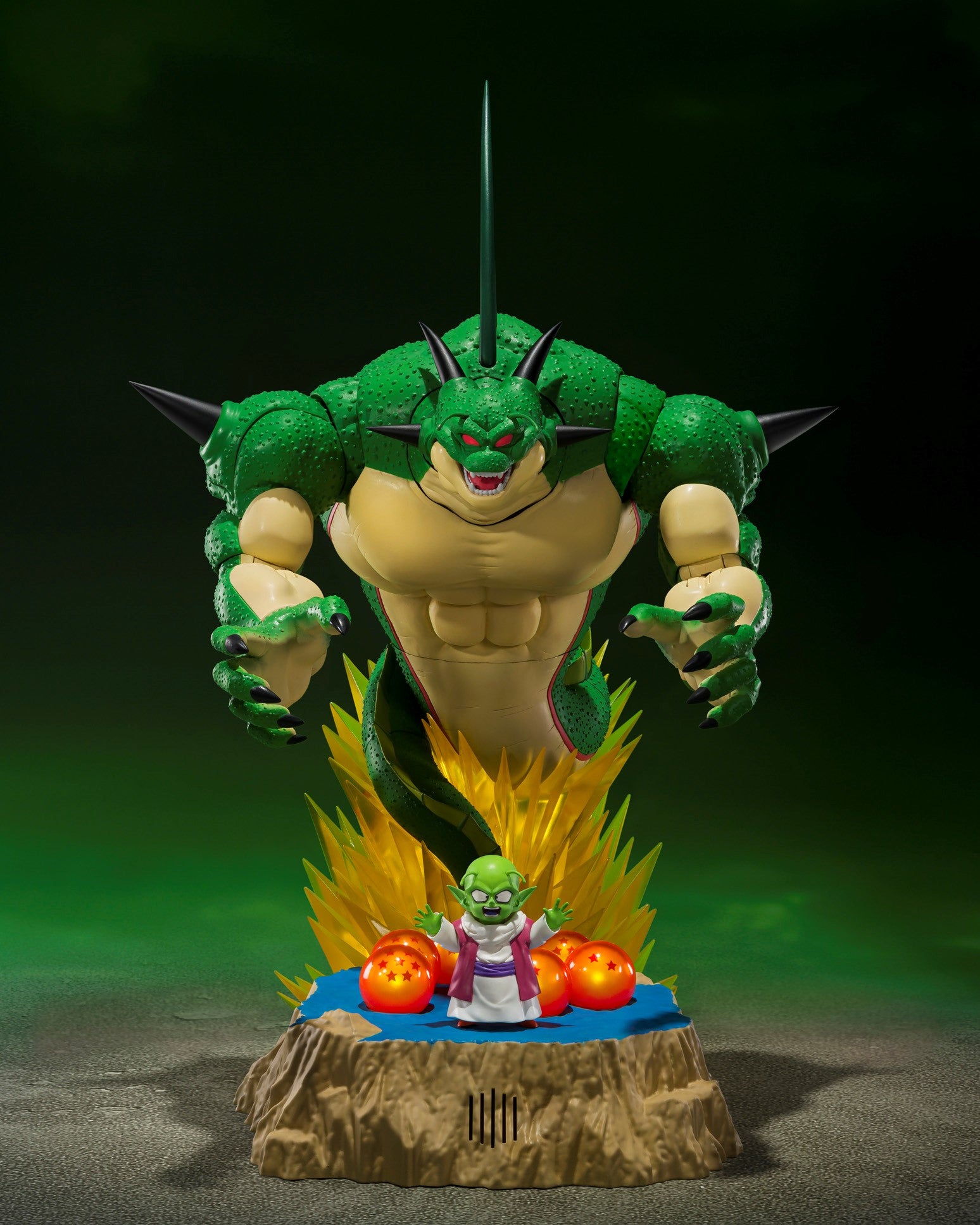SH Figuarts Collectible Porunga & Dende Luminous Dragon Ball Set - Recreate the Epic Scene of Summoning Shenron!