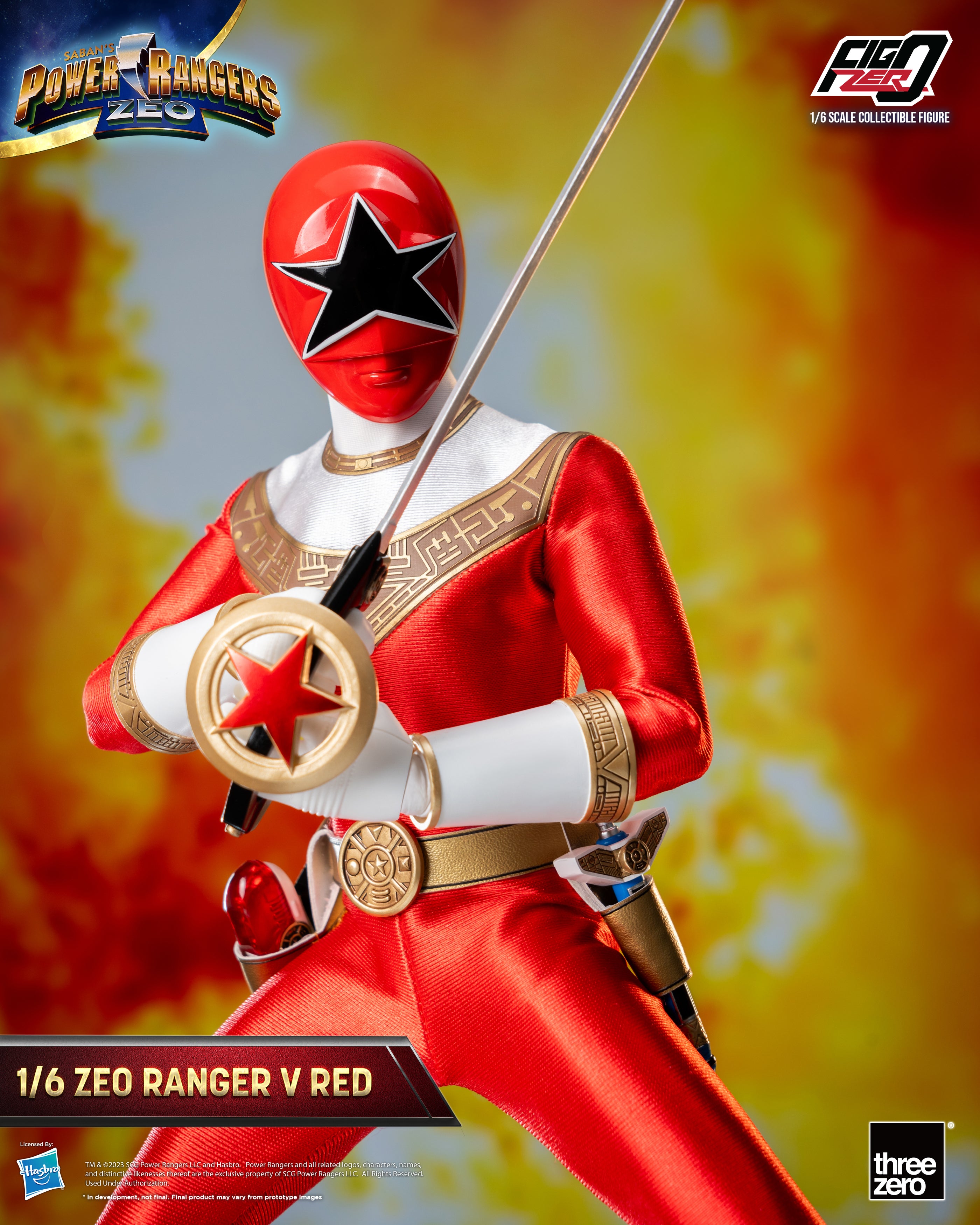 Pre - Order: 1/6 Scale FigZero Collectible Zeo Ranger V Red Figure from Power Rangers