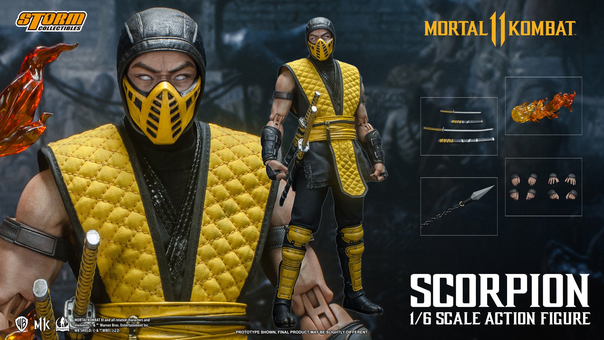 Storm Collectibles 1/6 Scale Mortal Kombat Scorpion Action Figure - High - Quality Collectible Toy