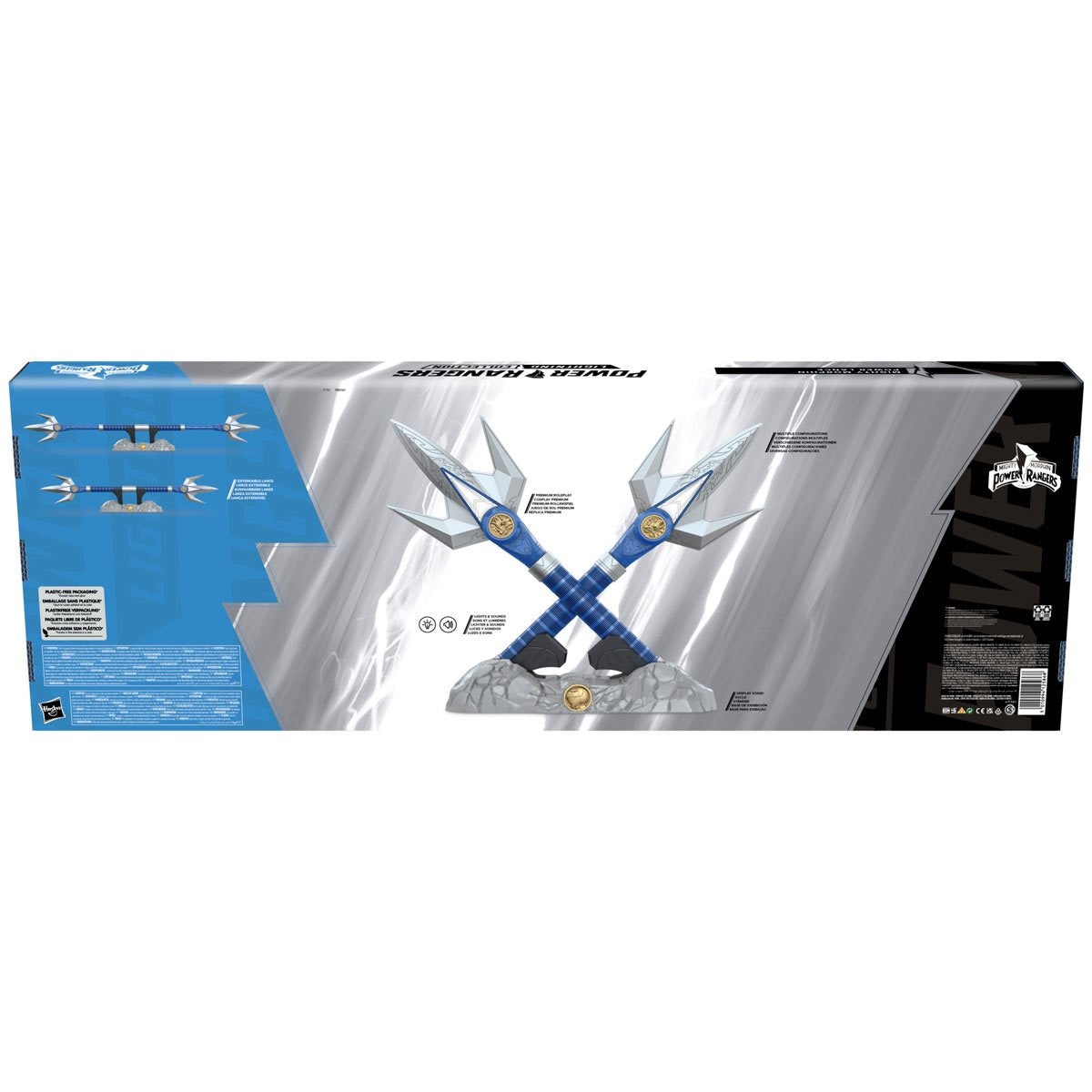 Lightning Collection Premium Electronic Mighty Morphin Blue Ranger Power Lance for Role - play and Cosplay