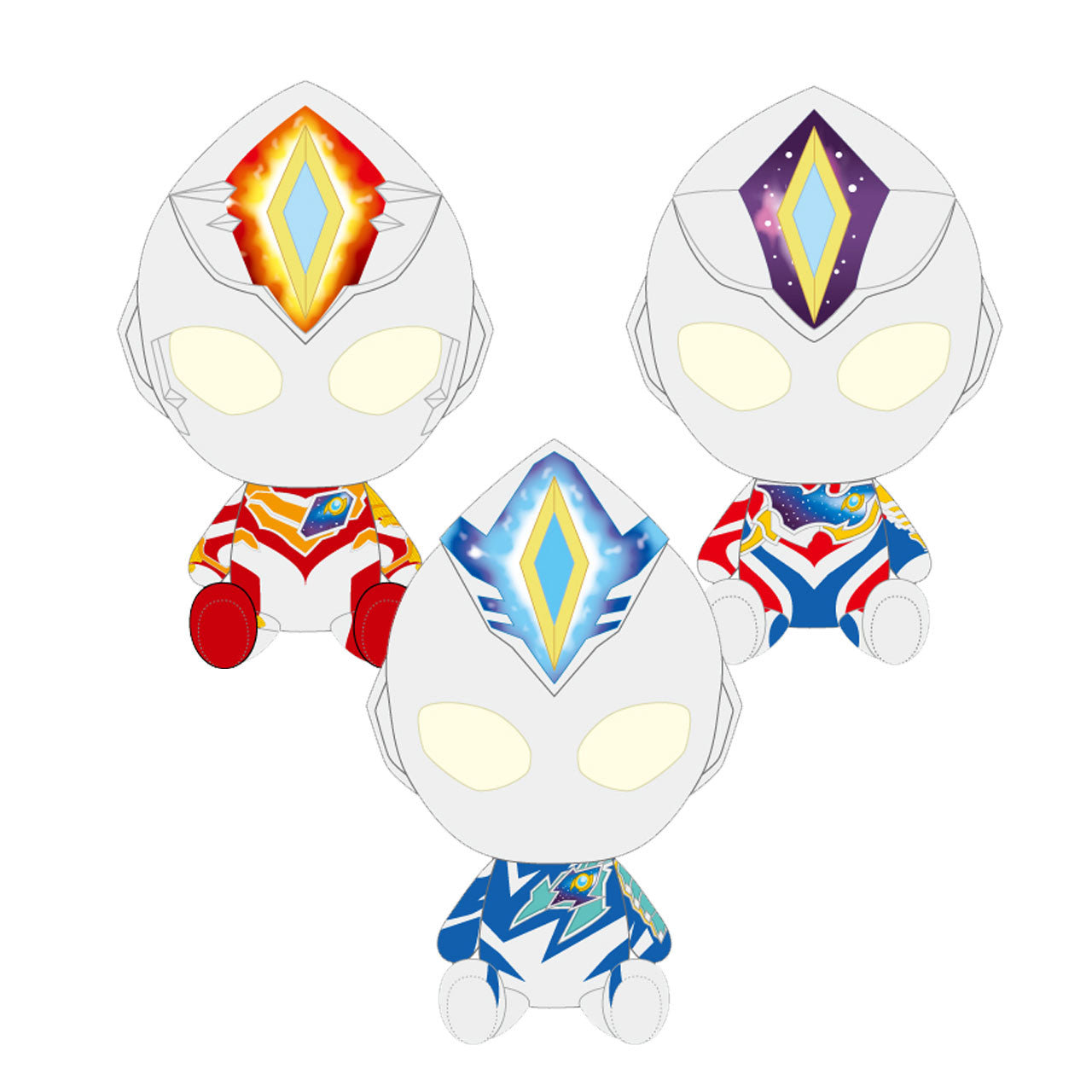 Adorable Chibi-style Ultraman Decker Stuffed Plush Toy