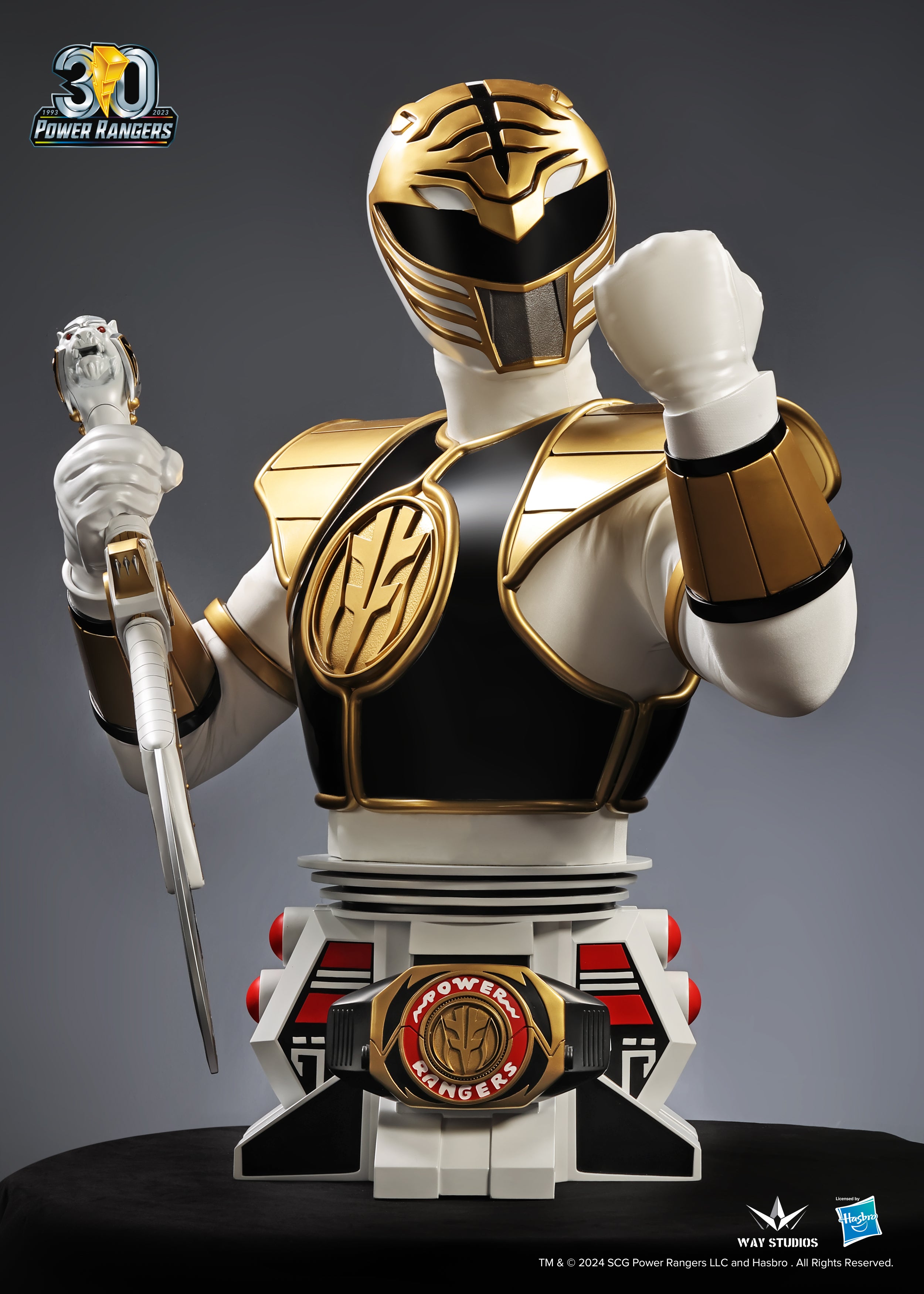 Pre - Order WayStudios Collectible Power Rangers Series Life - Size Bust of the White Ranger