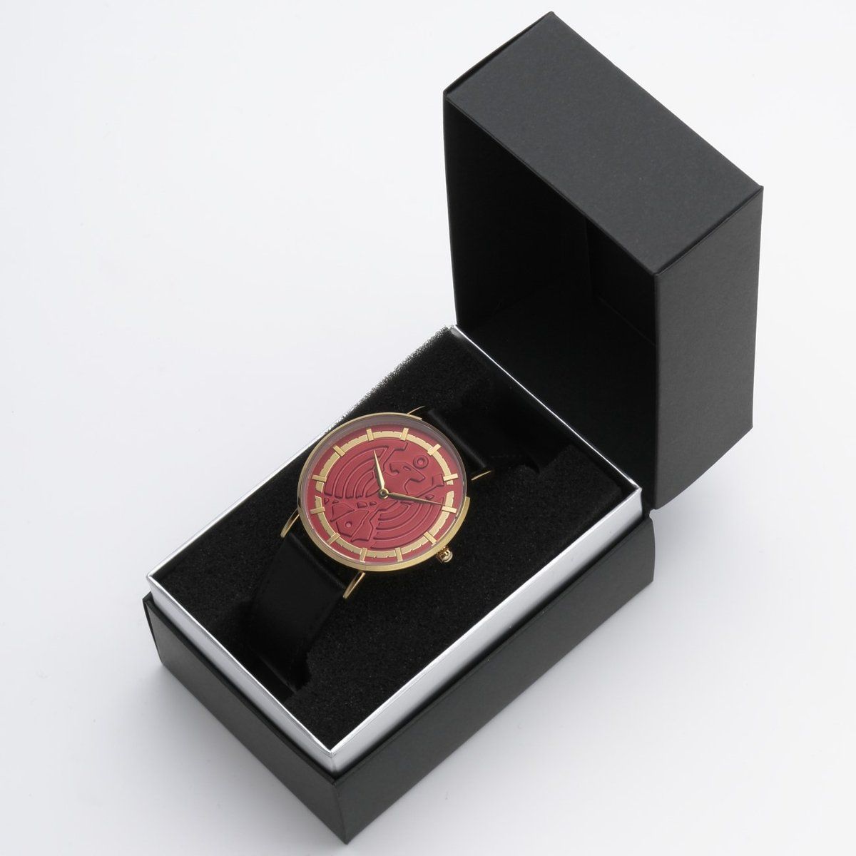 Stylish Women's Kamen Rider OOO Cracked Medal Leather Band Watch