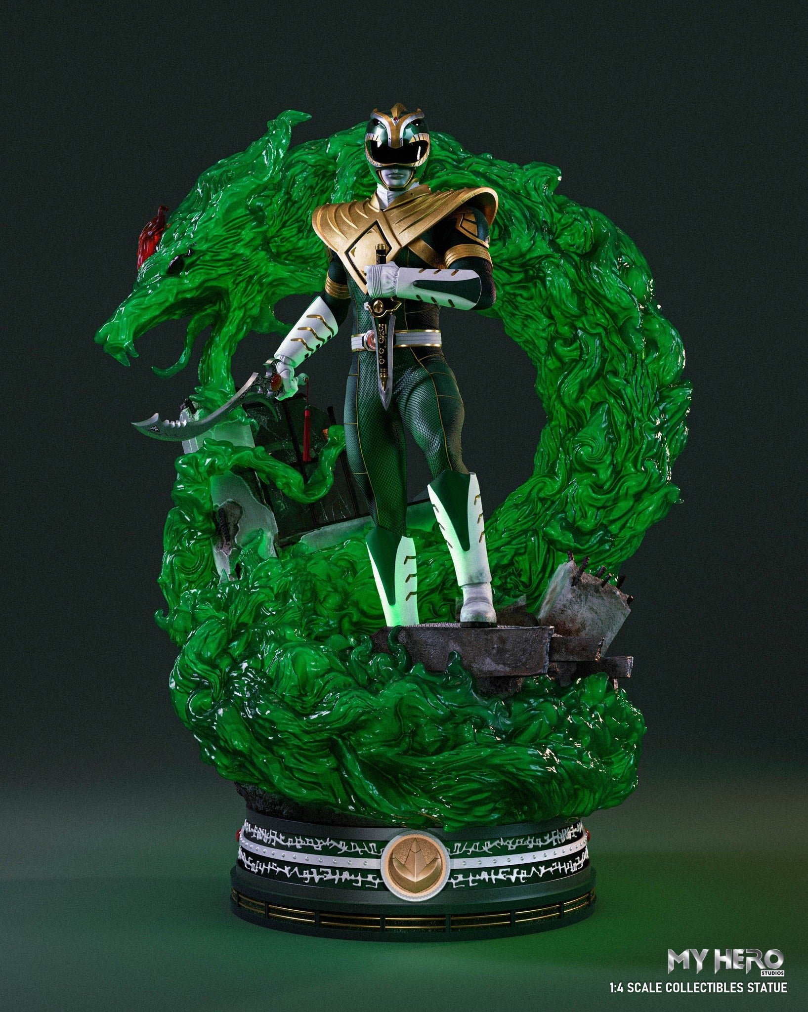 PREORDER: My Hero Studios 1/4 Scale BITS Tribute High - Quality Green Ranger Collectible Statue