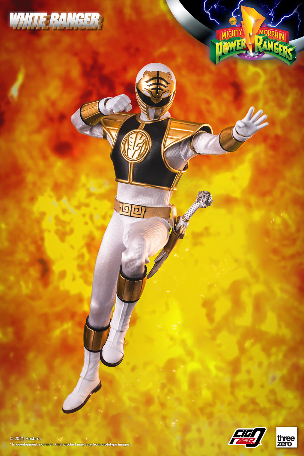 ThreeZero 1/6 Scale Officially-Licensed White Ranger Action Figure
