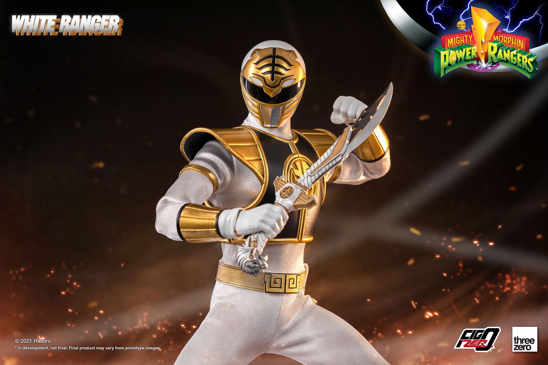 ThreeZero 1/6 Scale Officially-Licensed White Ranger Action Figure