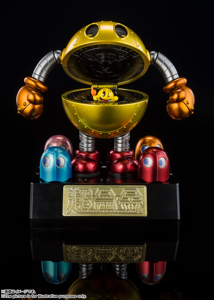 4-Inch Retro Chogokin Mecha Pac-Man with Mini Figure, Ghosts, and Stand
