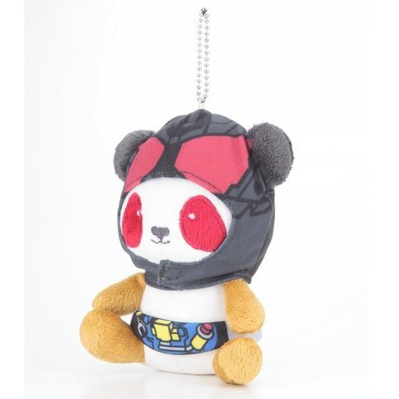 ROG Kamen Rider Build Masked Panda Plush Keychains with Removable Accessories
