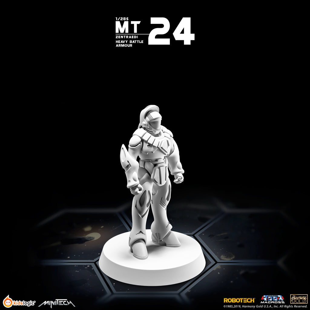 Miniature Collectible Set of 3 Minitech MT24 Zentraedi Heavy Battle Armor Models from Macross/Robotech Series
