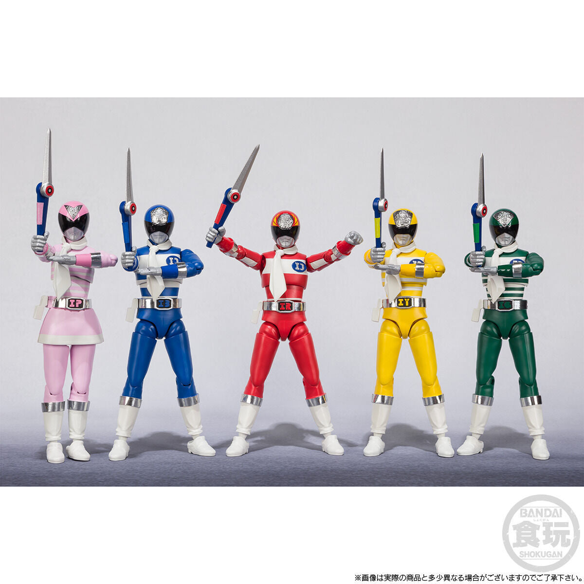 SHODO SUPER Denziman Set: 5 Approx 4' Tall Rangers with Weapons and Hand Parts