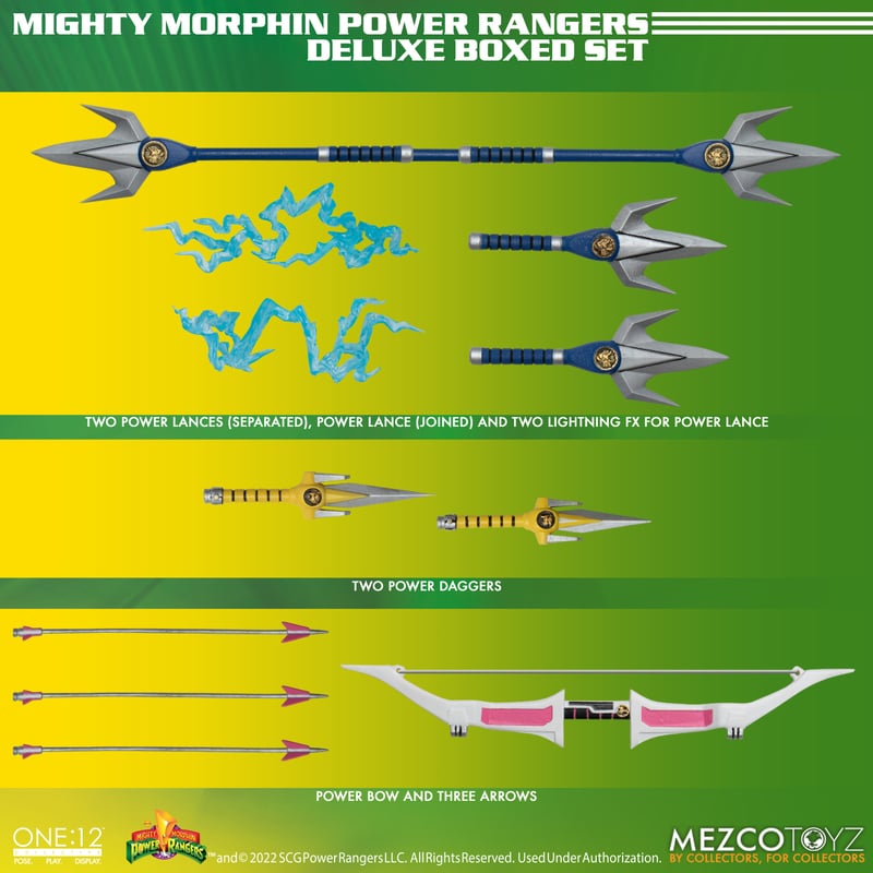 Mezco One:12 Collective Premium Mighty Morphin Power Rangers Deluxe Boxed Figure Set