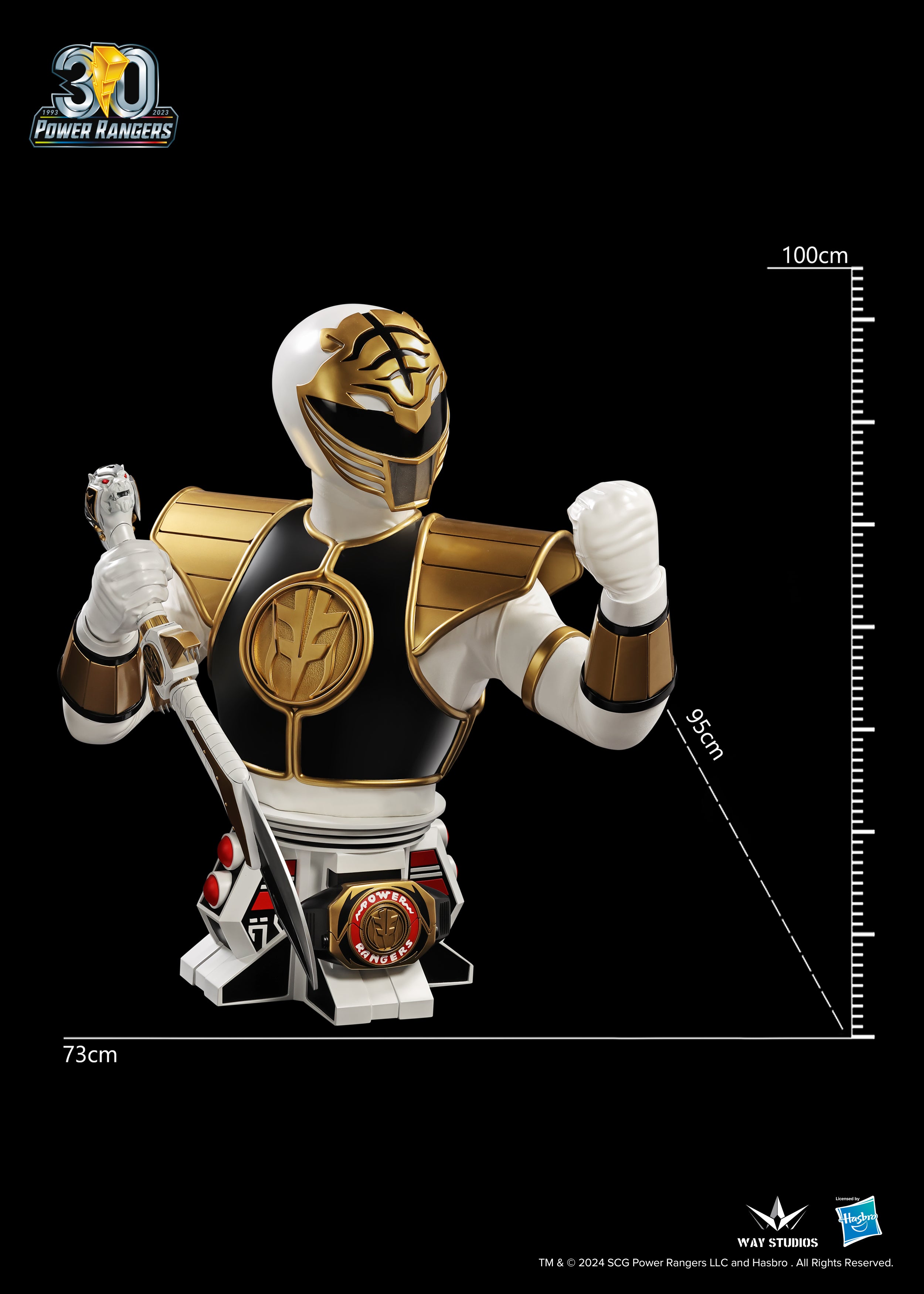 Pre - Order WayStudios Collectible Power Rangers Series Life - Size Bust of the White Ranger