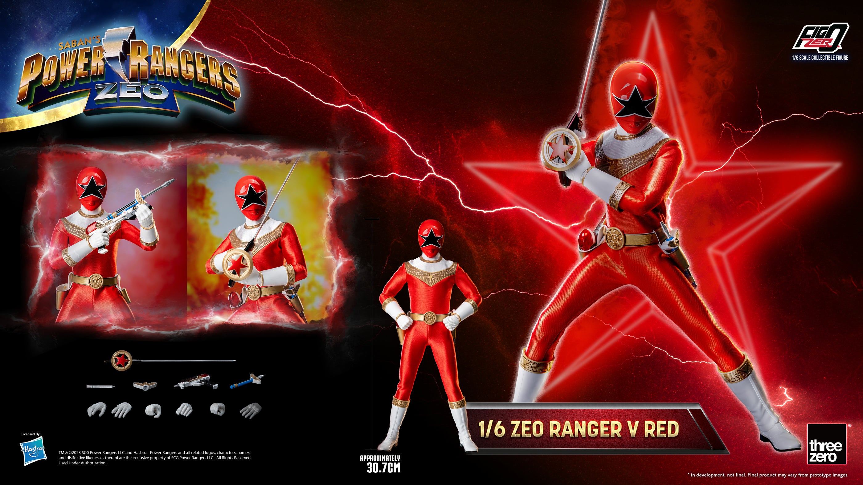 Pre - Order: 1/6 Scale FigZero Collectible Zeo Ranger V Red Figure from Power Rangers