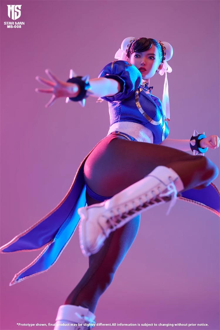 1/6 Scale Collectible Star Man MS-008A Chun-Li Figure in Blue Cheongsam Costume