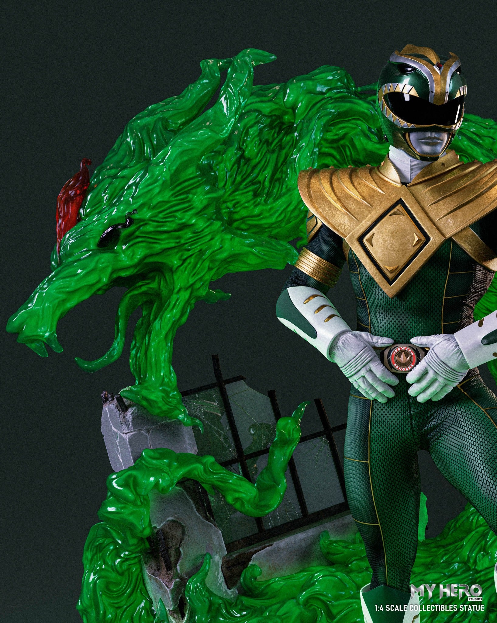 PREORDER: My Hero Studios 1/4 Scale BITS Tribute High - Quality Green Ranger Collectible Statue