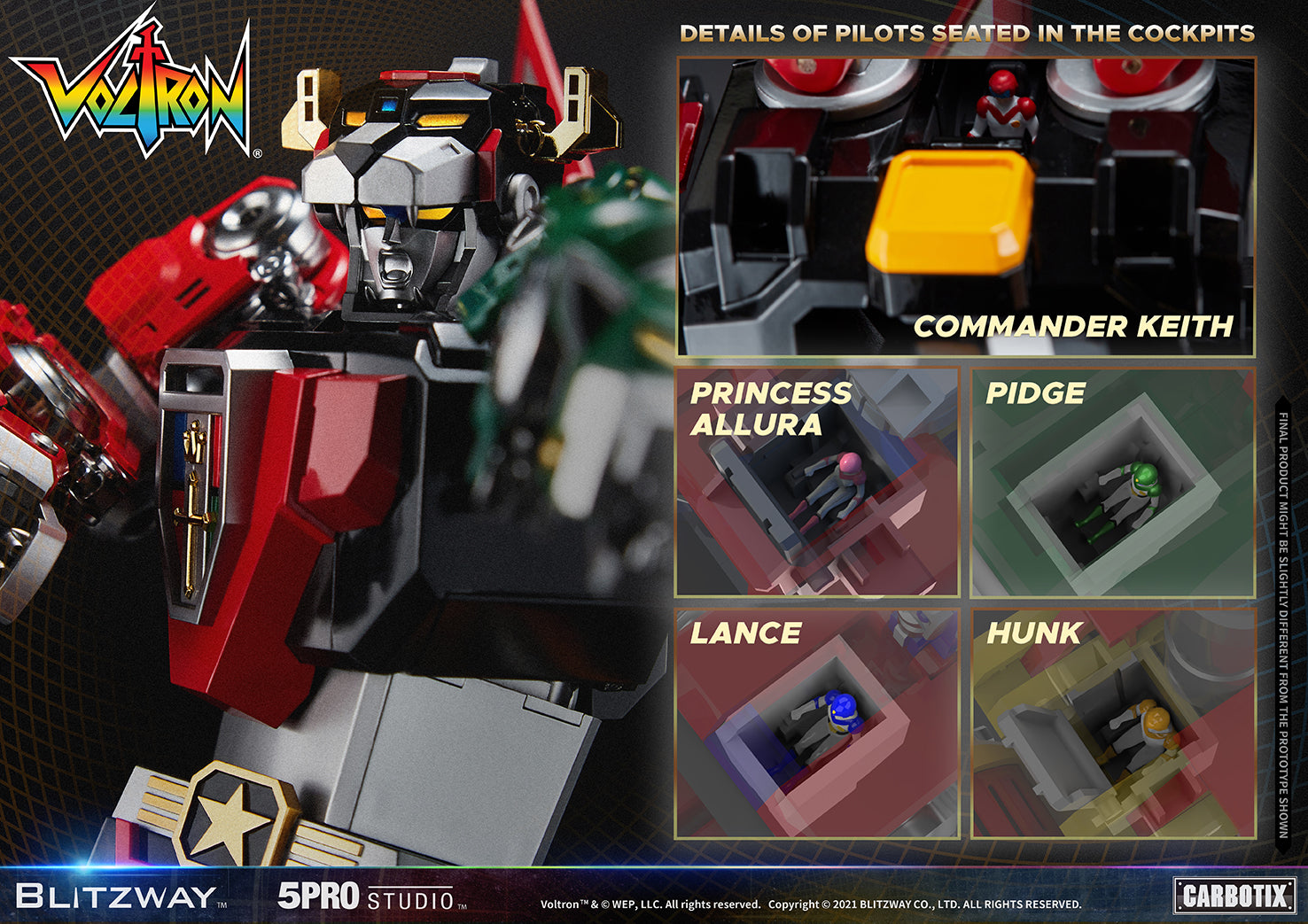 Blitzway High - Quality Collectible Carbotix Voltron Figure from Voltron Anime Series