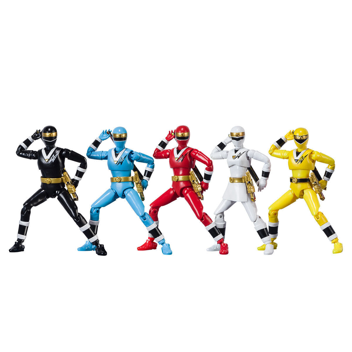 SHODO SUPER Kakuranger Set - 5 Tall Rangers with Weapons
