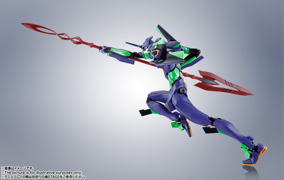 Bandai's Robot Damashii Action Figure - Evangelion Unit 1 with Cassius Spear in Renewed Color Edition (SIDE EVA)