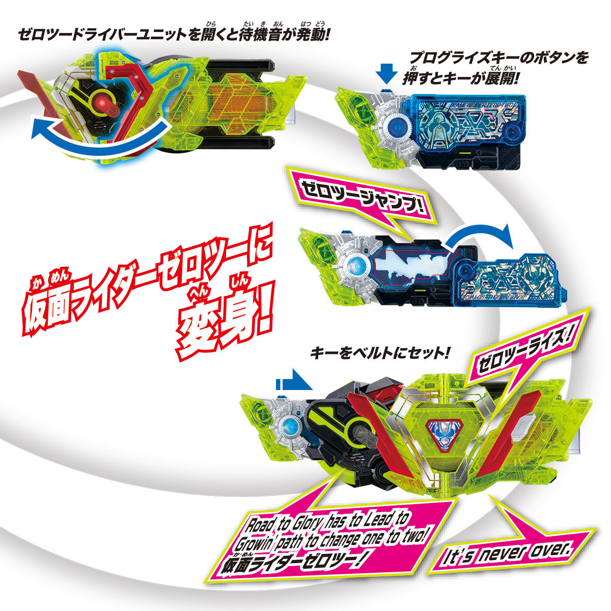DX Zero Two Driver Unit and Progressive Key Set for Kamen Rider Transformation