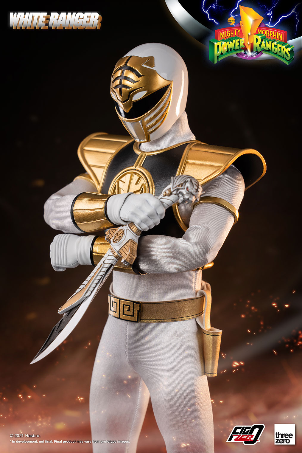 ThreeZero 1/6 Scale Officially-Licensed White Ranger Action Figure