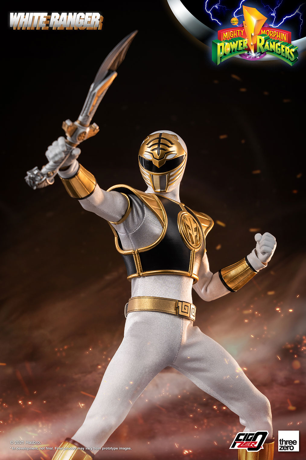 ThreeZero 1/6 Scale Officially-Licensed White Ranger Action Figure