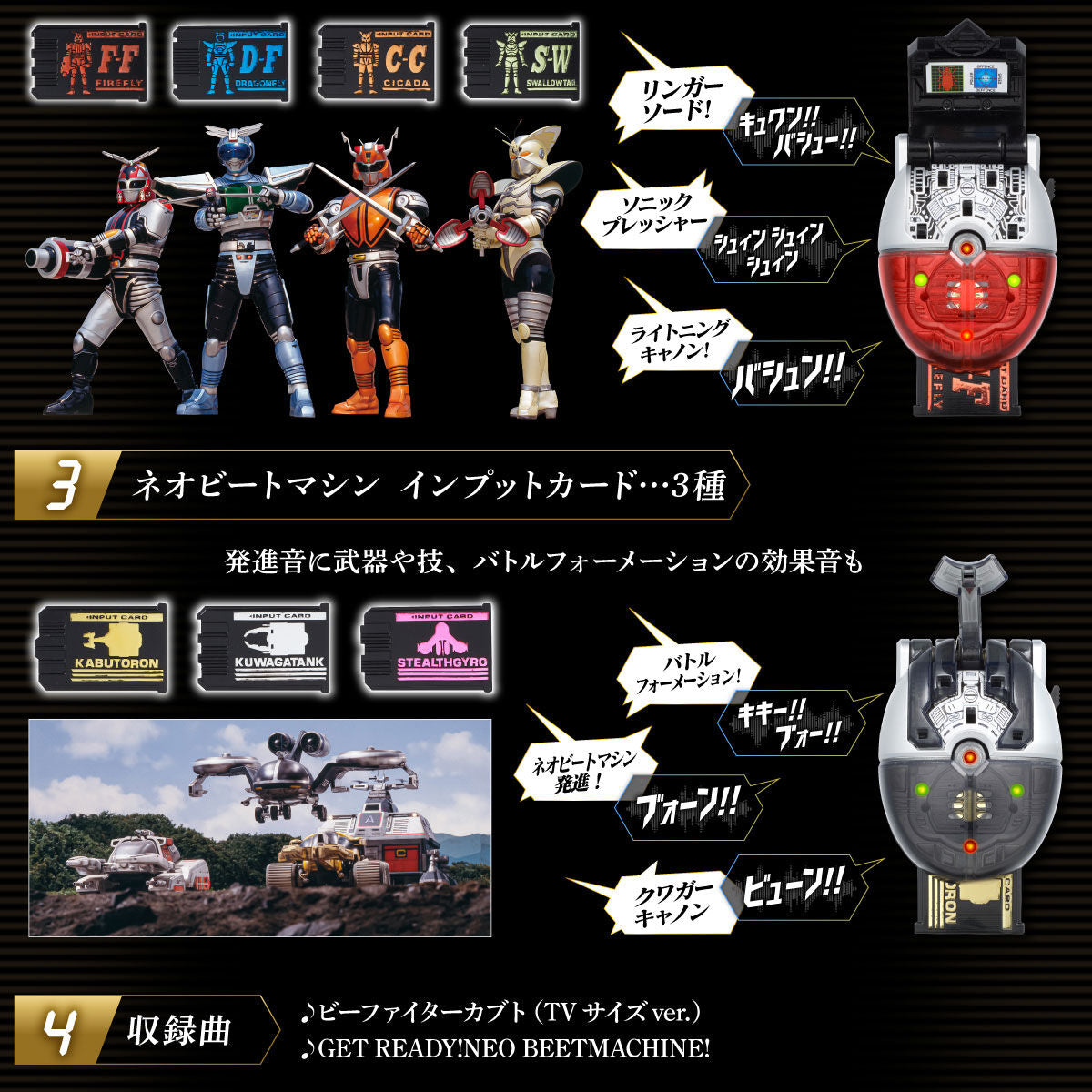 Complete Edition of B-Fighter Kabuto Command Voicer and Insect Commander Toy Set