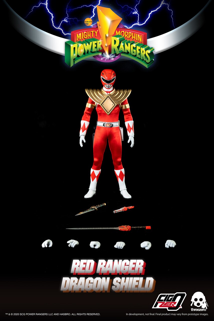 ThreeZero 1/6 Scale Collectible Figure of the Shielded Red Power Ranger