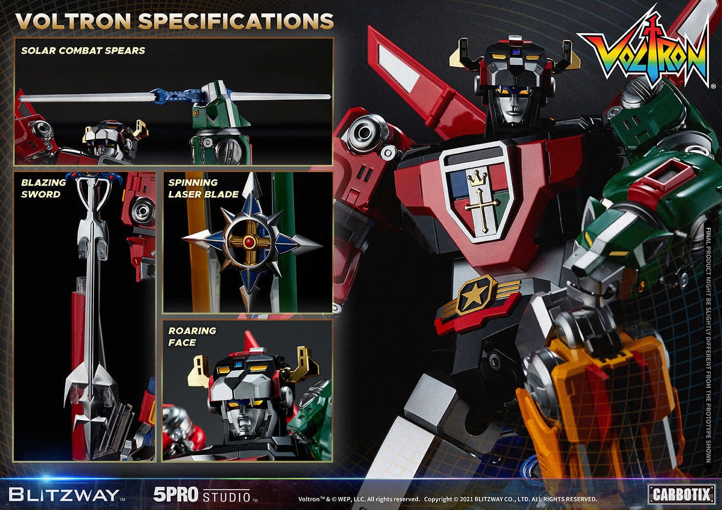 Blitzway High - Quality Collectible Carbotix Voltron Figure from Voltron Anime Series
