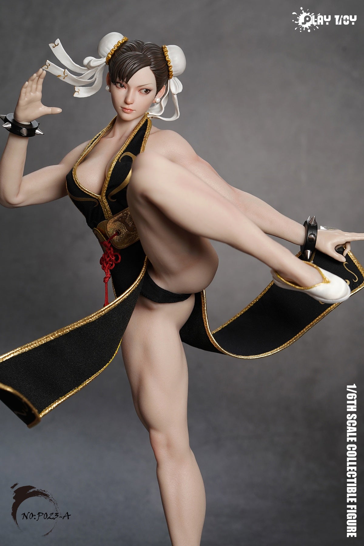 Preorder Playtoy P023A Black Chun-Li 2.0 Poseable Doll