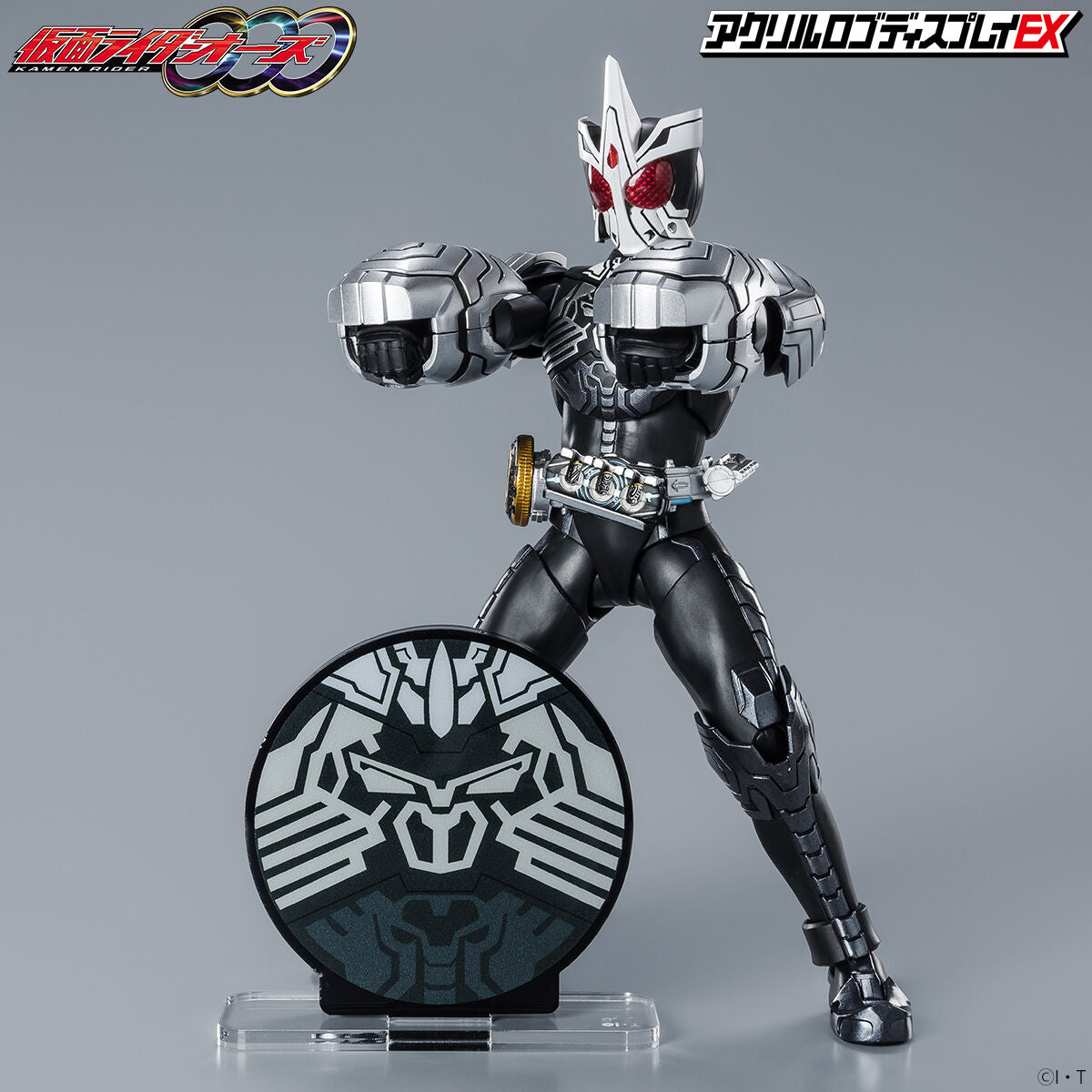 Eye - Catching Kamen Rider OOO Sagohzo Combo Acrylic Mark Logo Display