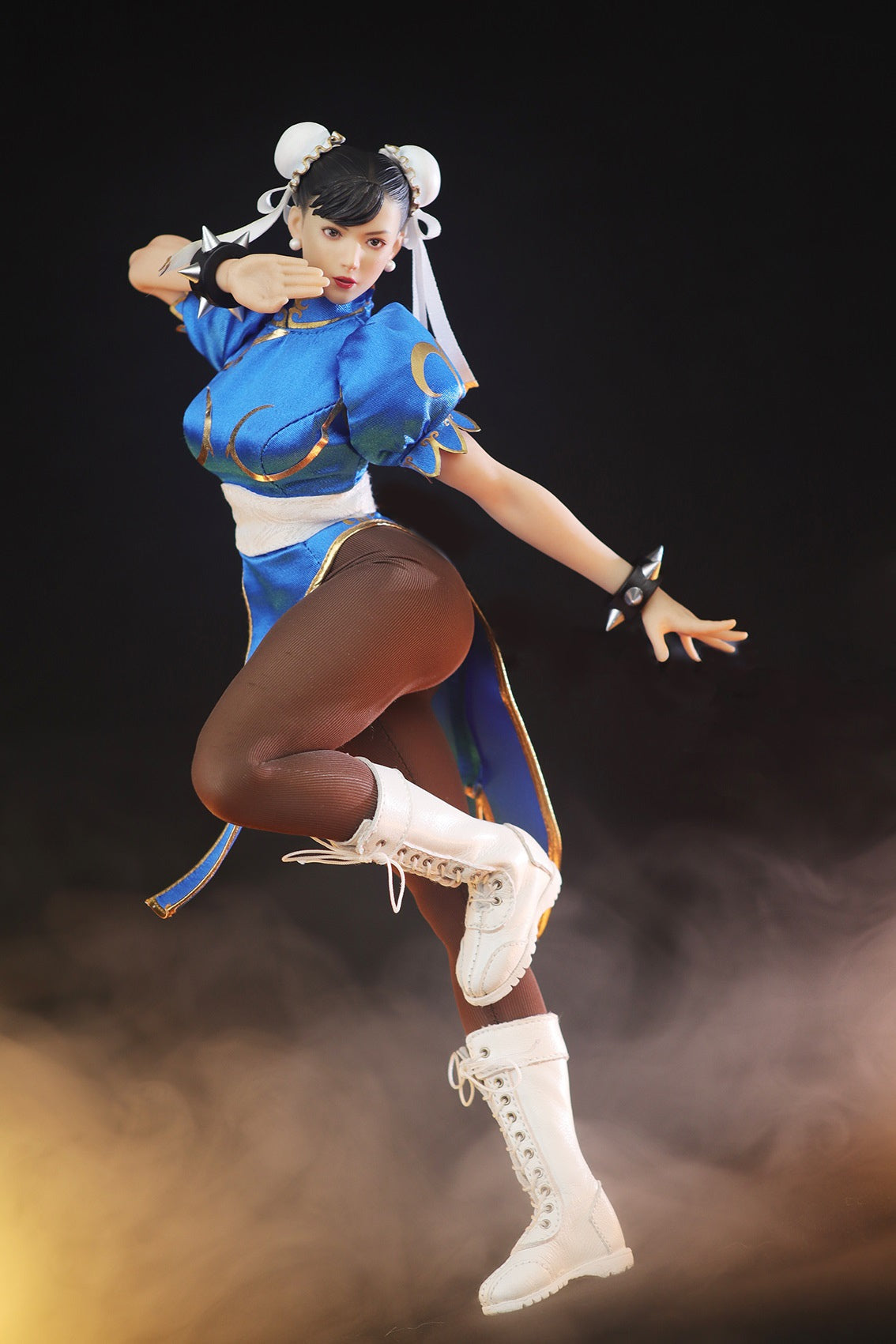 1/6 Scale Collectible Star Man MS-008A Chun-Li Figure in Blue Cheongsam Costume