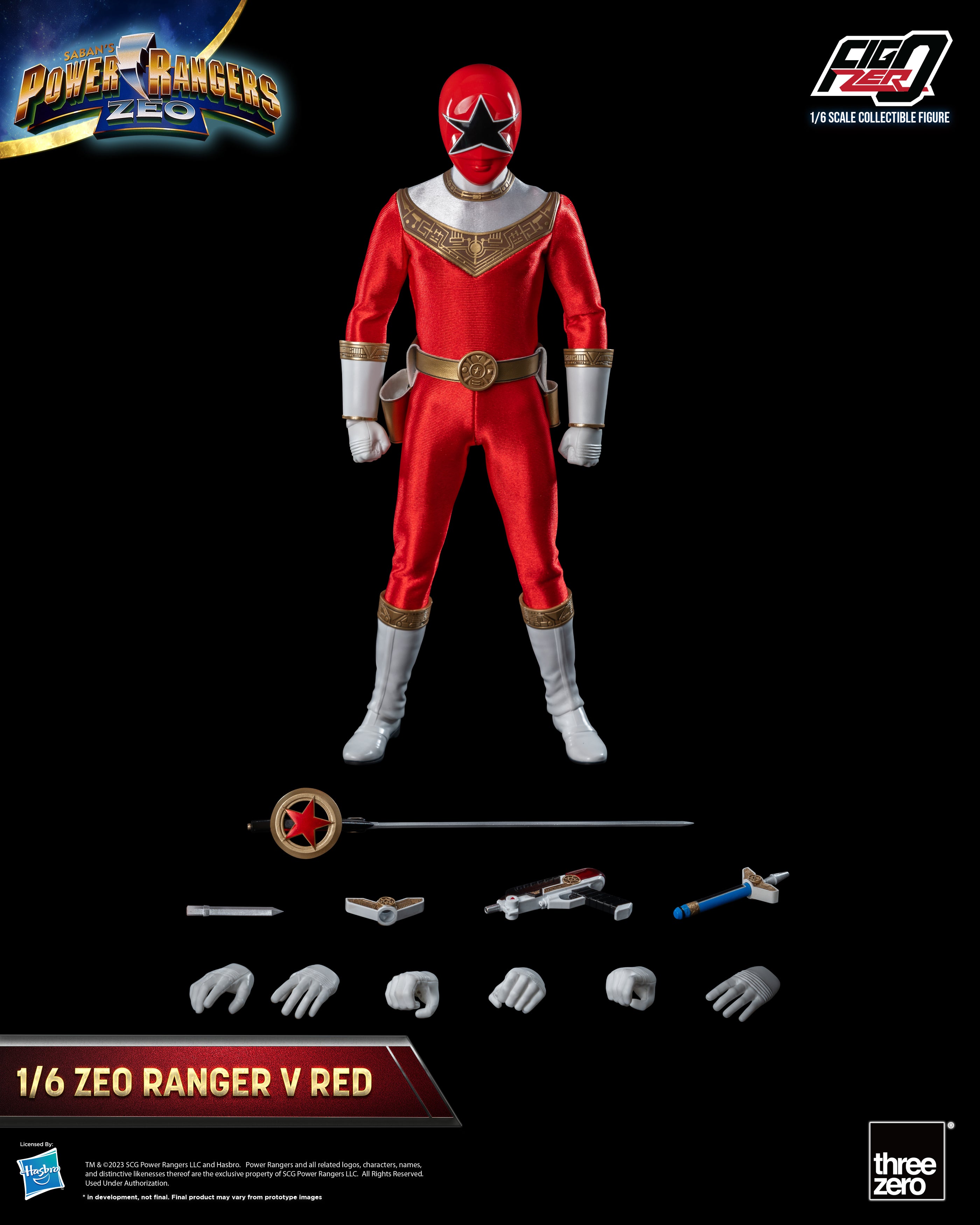 Pre - Order: 1/6 Scale FigZero Collectible Zeo Ranger V Red Figure from Power Rangers