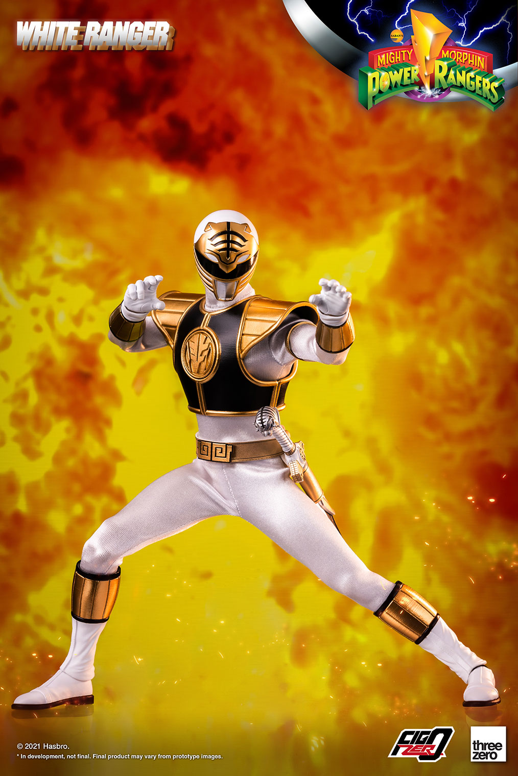 ThreeZero 1/6 Scale Officially-Licensed White Ranger Action Figure