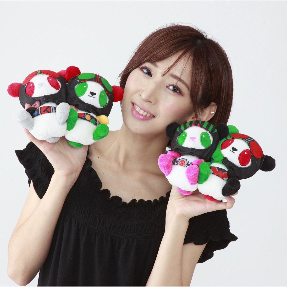 ROG Heisei Kamen Rider Panda - Inspired Plush Mascot Keychains for Collectors and Fans