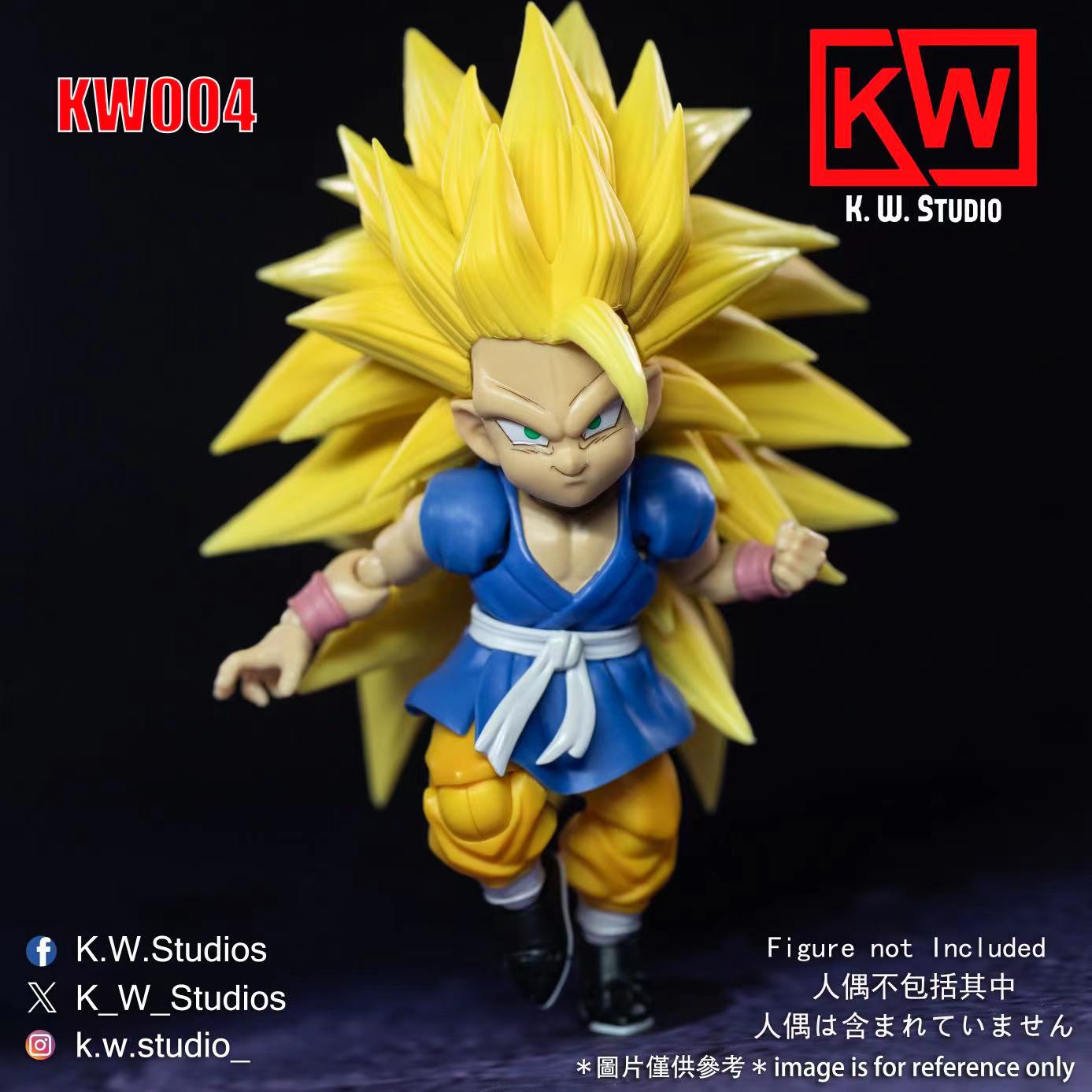 KW Studio KW004 Super Saiyan 3 Son Goku GT Head Set Upgrade Parts