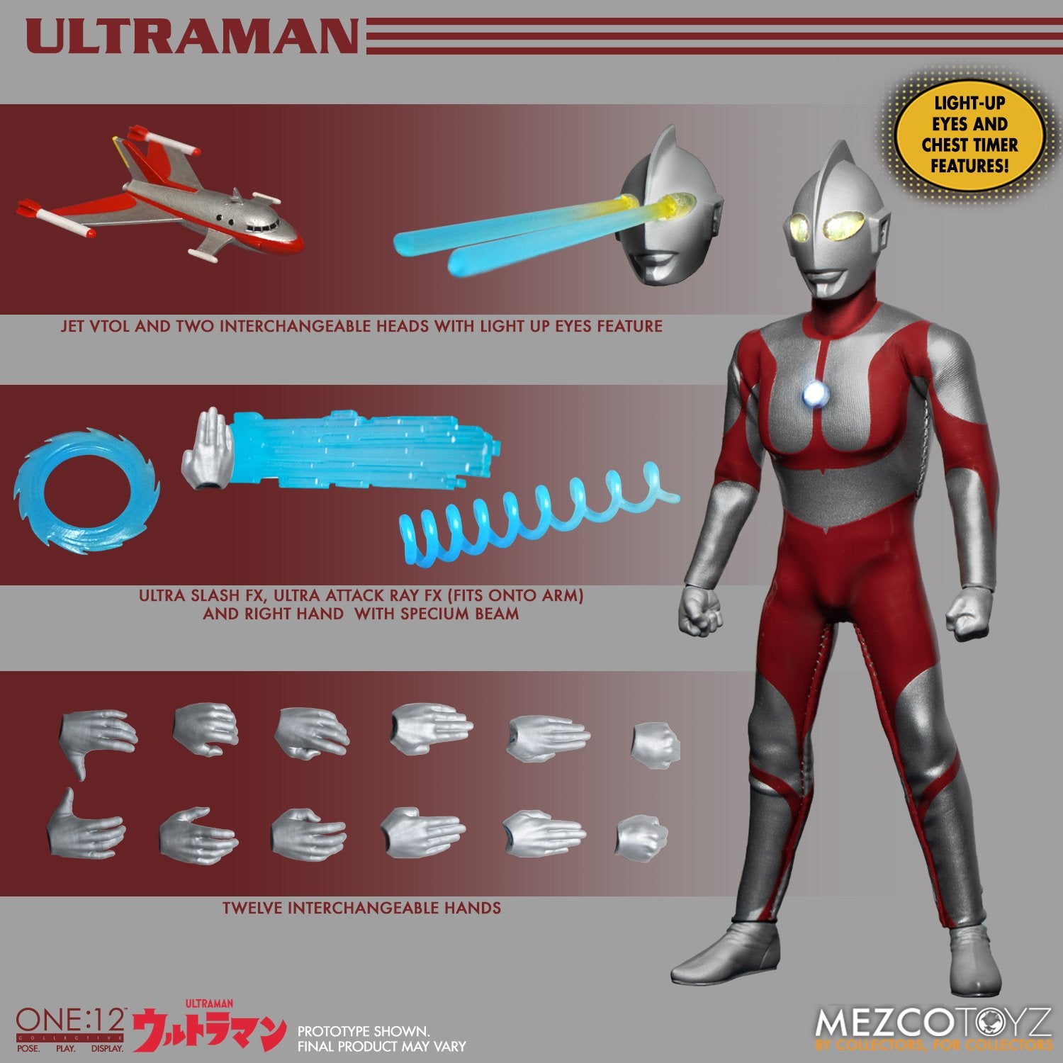 Mezco One:12 Collective Light - Up Ultraman Action Figure
