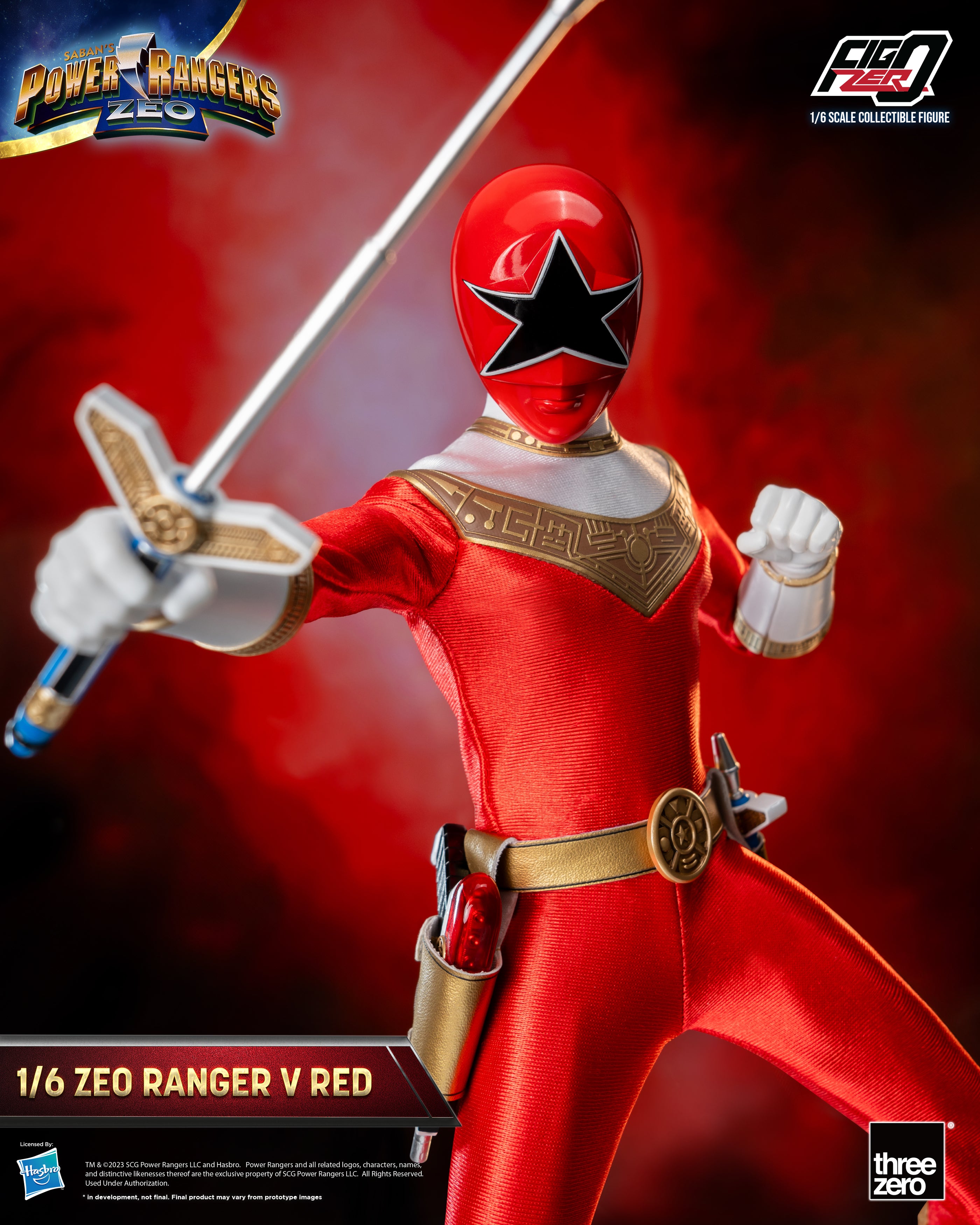 Pre - Order: 1/6 Scale FigZero Collectible Zeo Ranger V Red Figure from Power Rangers
