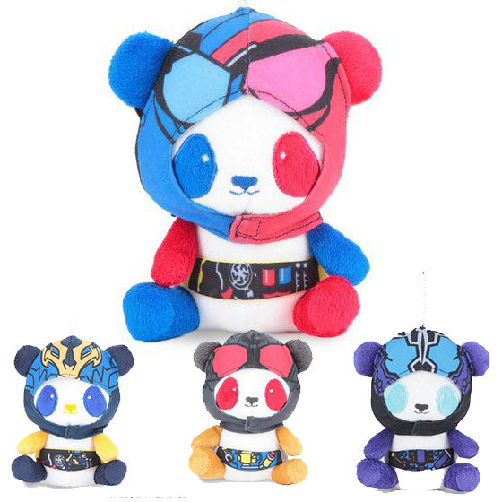 ROG Kamen Rider Build Masked Panda Plush Keychains with Removable Accessories