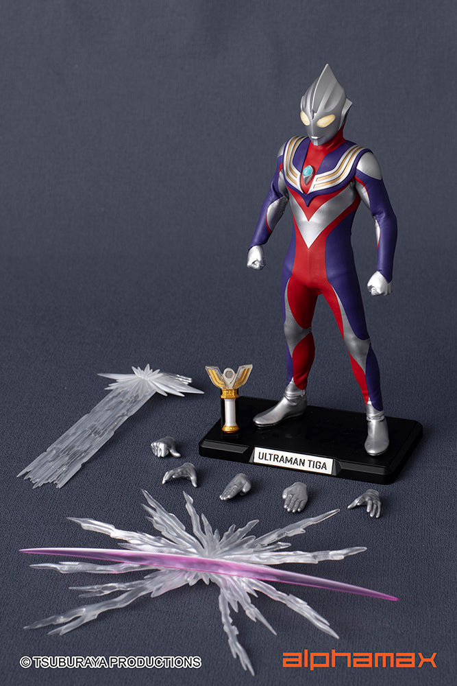 Alphamax 6.5 - inch Fully - Posable Ultraman Tiga Action Figure with Hidden Joints
